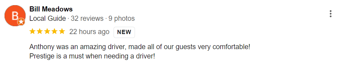 Five-star customer review from Bill Meadows